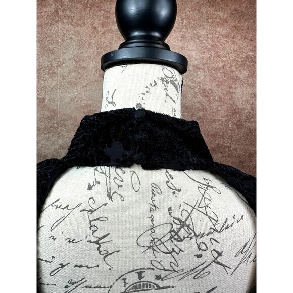 1. State High Neck Open Back Long Sleeve Blouse Rich Black M - Picture 13 of 16